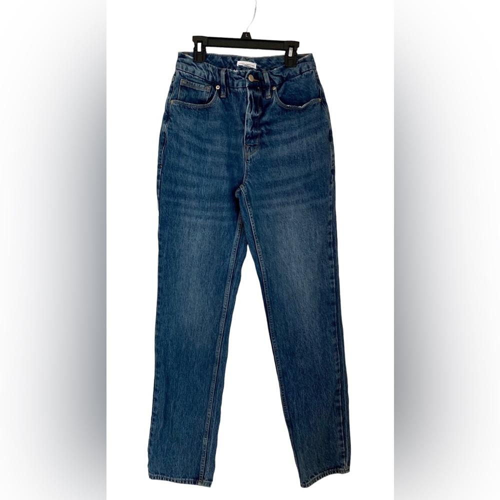 Good American 90s Icon Straight Leg Jeans Blue GNIC999T Sz 4/27